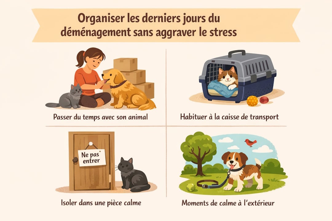 derniers jours animal avant déménagement