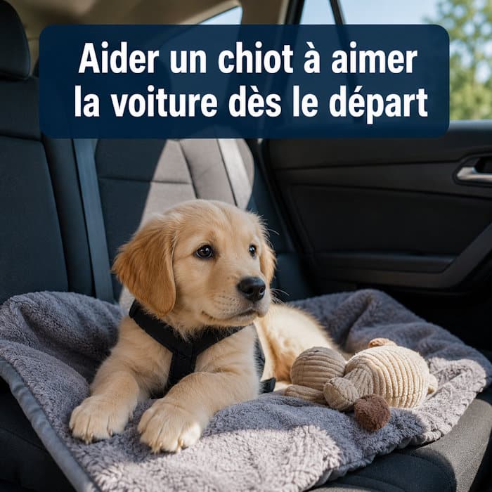 aider un chiot à aimer la voiture